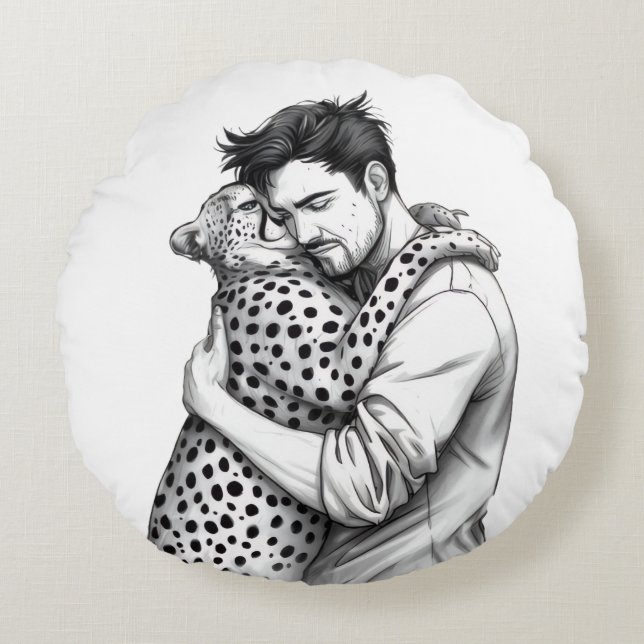 Coussin d'art monochrome représentant un lien entr (Devant)