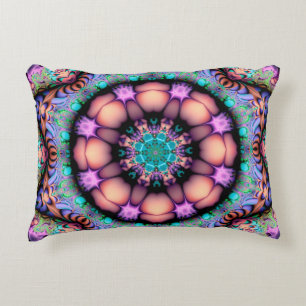 Coussin d'art psychédélique fractal Mandala