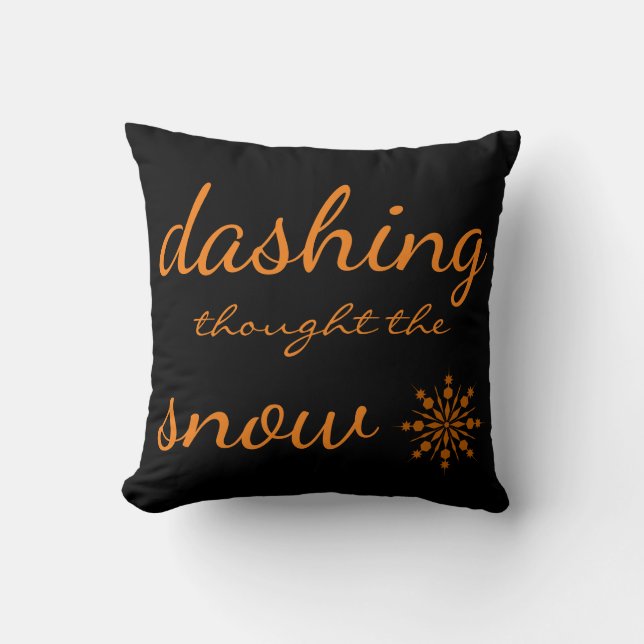 Coussin Dashing pensait que le flocon de neige Noël gris (Recto)