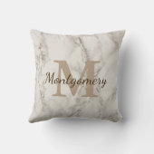Coussin Date de mariage de marbre blanche classique de (Verso)