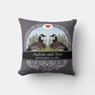 Coussin Date de mariage personnalisée Anniversaire, Oies