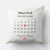 Coussin Date de Mariage Personnalisée Cadeau de Mariage (Recto)