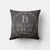 Coussin Date de mariage personnalisée de monogramme de (Verso)
