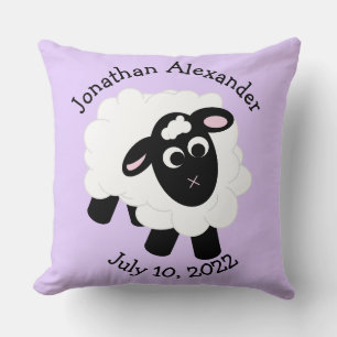Coussin Date de naissance Cartoon mignon Mouton Jetez l'or