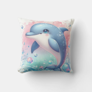 Coussin Dauphin aquarelle