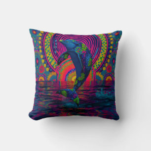 Coussin Dauphin coloré inspiré par Retro