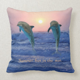 Coussin Dauphin de Bottlenose au lever de soleil