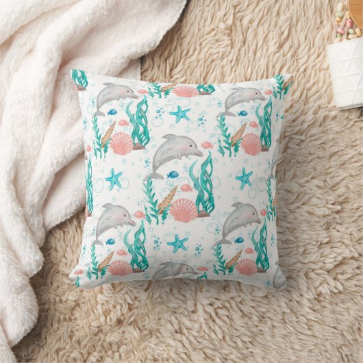 Coussin Dauphin Ocean Life (Couverture)