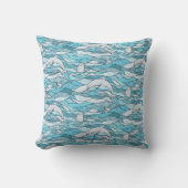 Coussin Dauphins de verre tendu de l'océan bleu (Recto)