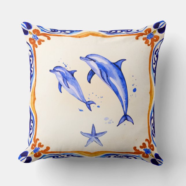 Coussin Dauphins méditerranéens (Recto)