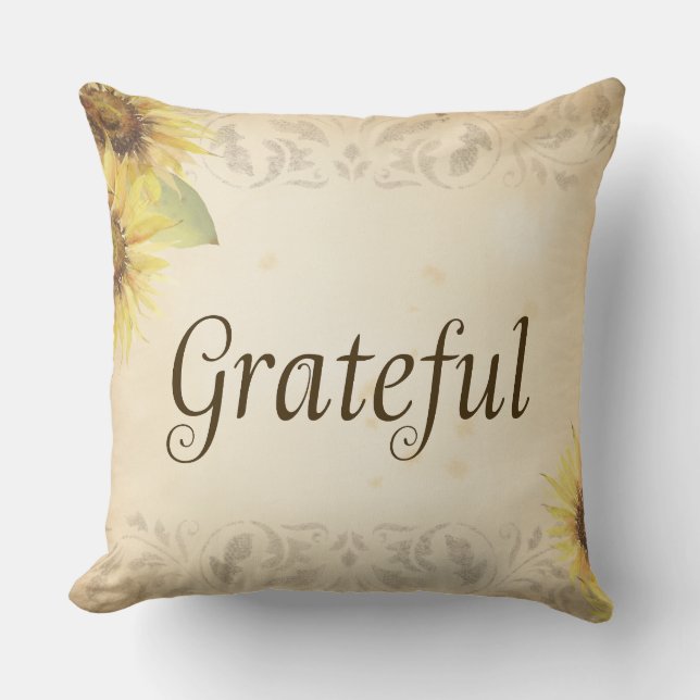 Coussin d'automne - Grateful - Oreiller Carré (Recto)