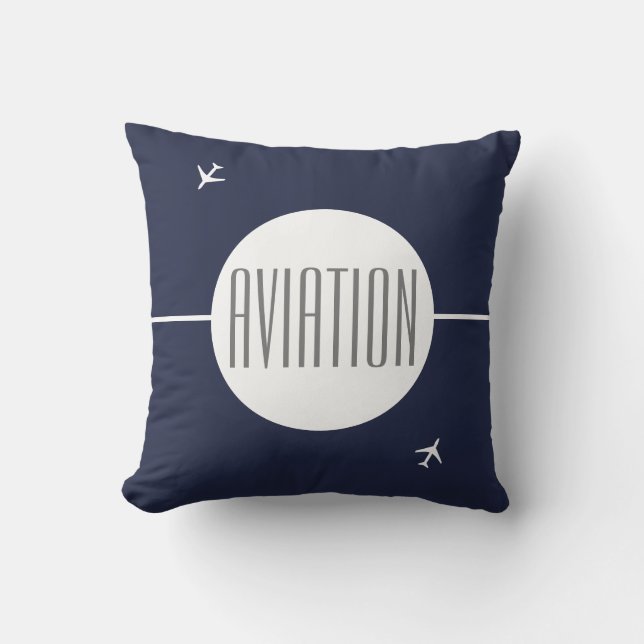 Coussin d'aviation Pilote d'avion funky blanc (Recto)