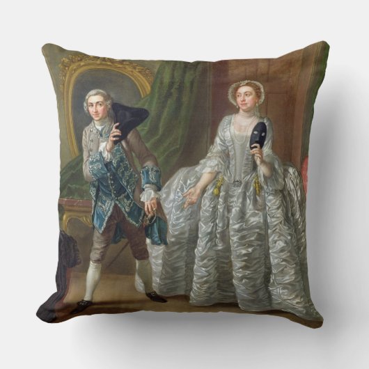 Coussin David Garrick et Mme Pritchard dans 'le méfiant (Recto)