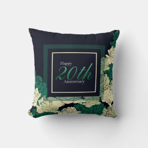 Coussin de 50e anniversaire vert émeraude