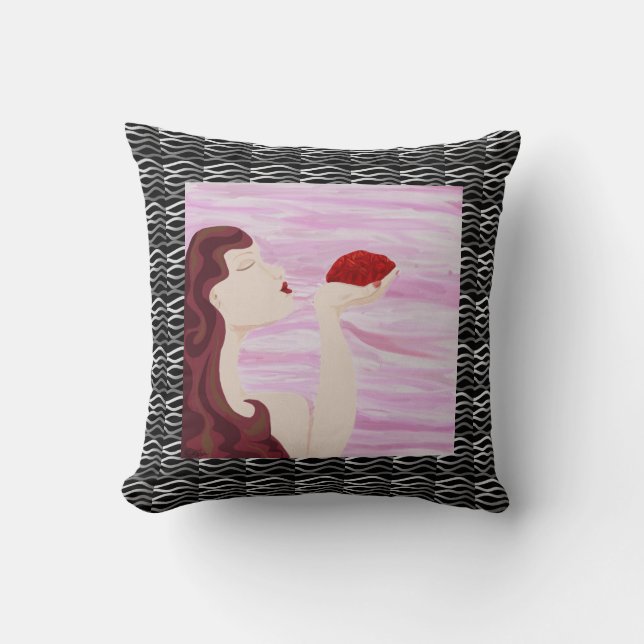 Coussin de baiser de feutre de coeur (Recto)