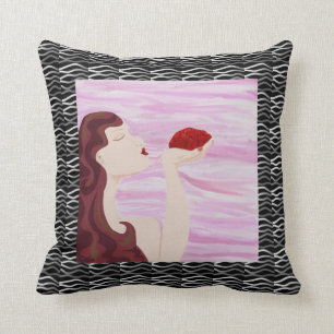 Coussin de baiser de feutre de coeur