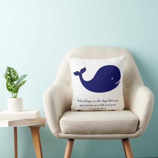 Coussin de baleine de thème d'océan de bleu marine (Chaise)