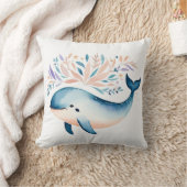 Coussin de baleines Boho Floral sur mesure - (Couverture)