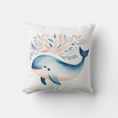 Coussin de baleines Boho Floral sur mesure - (Recto)