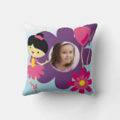 Coussin de Ballerina aux cheveux noirs (Verso)