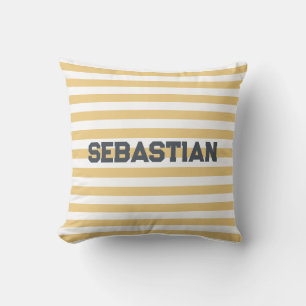 Coussin de bande de cabane jaune et blanc personna