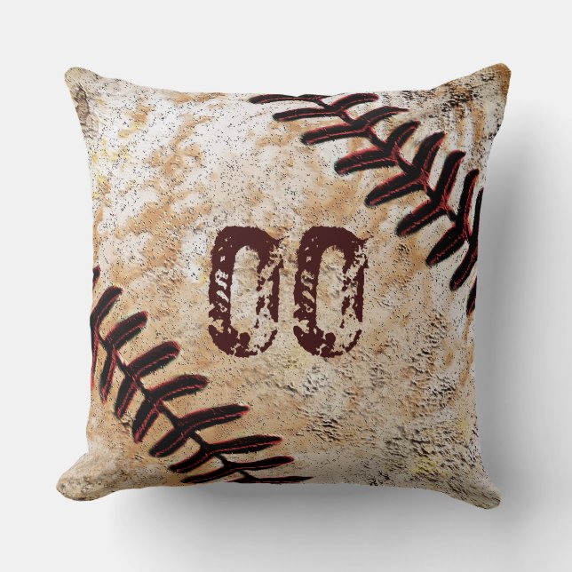 Coussin de base-ball Cool Jersey Number ou Monogra (Recto)