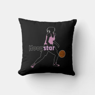 Coussin de basketball noir et blanc Hoopstar