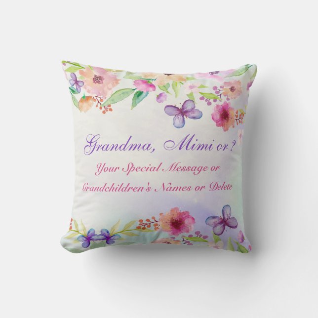 Coussin De beaux cadeaux personnalisés pour grand-mère, (Recto)