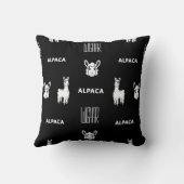 Coussin de bébé Alpaca noir et blanc par Wighar (Verso)