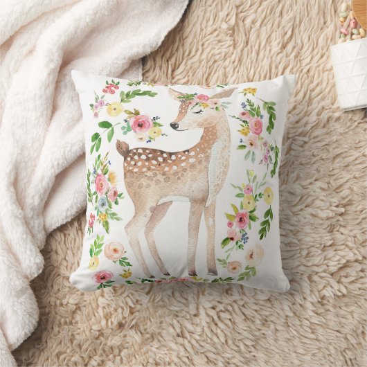 Coussin de bébé d'aquarelle de cerfs communs de (Couverture)