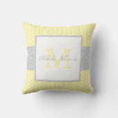 Coussin de bébé de point de polka de jaune de (Verso)