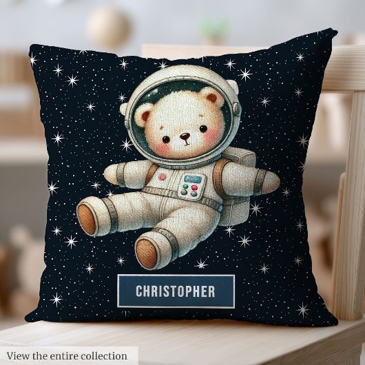 Coussin de bébé personnalisé Teddy Bear Astronaut
