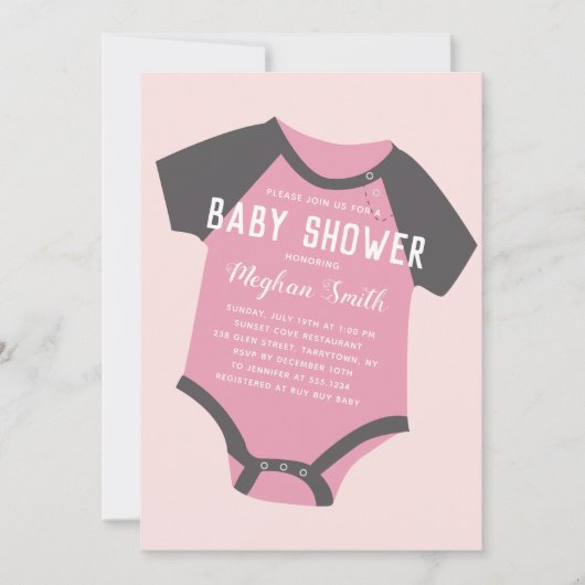 Coussin de bébé| Rose| Invitation Baby shower (Devant)
