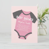 Coussin de bébé| Rose| Invitation Baby shower (Debout devant)