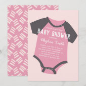 Coussin de bébé| Rose| Invitation Baby shower (Devant / Derrière)