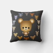 Coussin de Bébés de l'ours caricature mignonne (Verso)