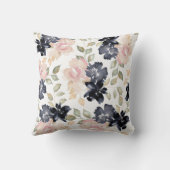 Coussin de belles fleurs d'aquarelle parsèment (Verso)