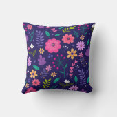 Coussin De Belles Fleurs Et Feuilles Modernes (Verso)