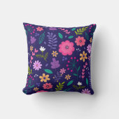 Coussin De Belles Fleurs Et Feuilles Modernes (Recto)