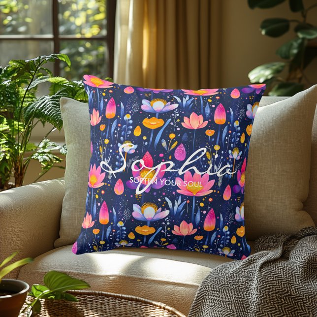 Coussin de bien-être floral personnalisé - Nom per (Créateur téléchargé)