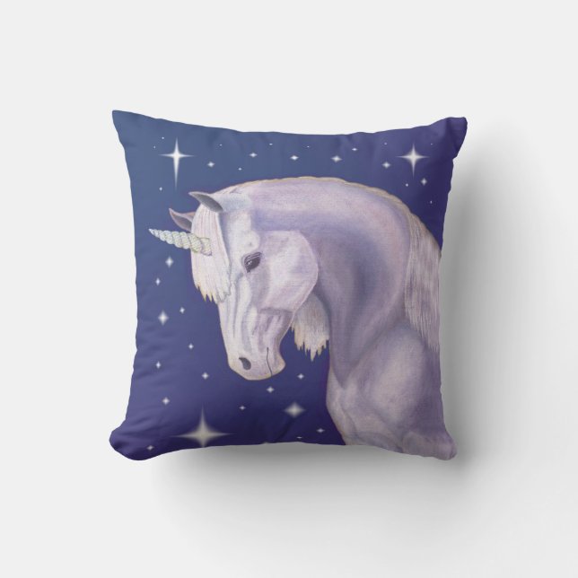 coussin de Blue Starry Unicorn (Recto)