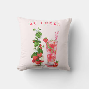 Coussin de boisson fraise fraîche - Texte personna
