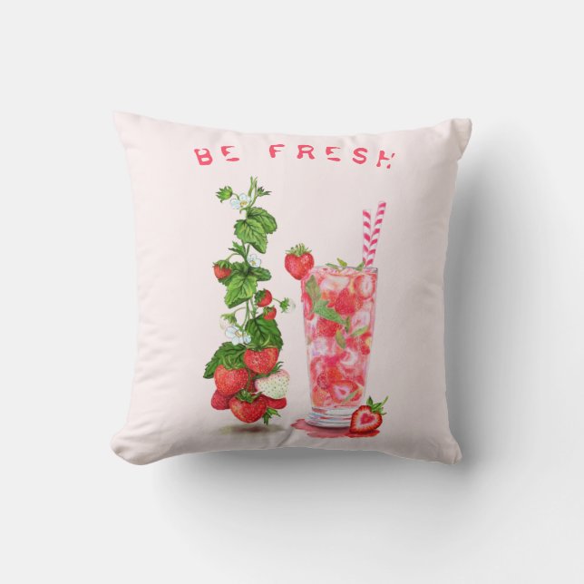 Coussin de boisson fraise fraîche - Texte personna (Recto)