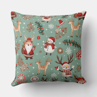 Coussin de bonhomme de neige de l'ambiance de Noël