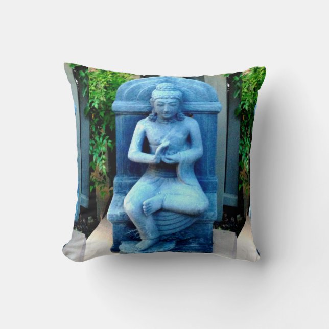 Coussin de Bouddha du jardin bleu (Recto)