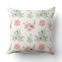 Coussin de Cactus à l'Aquarelle 20×20