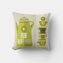 Coussin de café inspiré du milieu du siècle