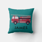 Coussin de camion de pompiers rouge avec nom perso (Verso)