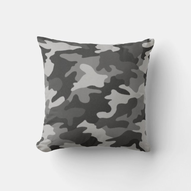 Coussin de camouflage noir et blanc (Recto)