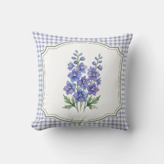 Coussin de campagne à fleurs bleues